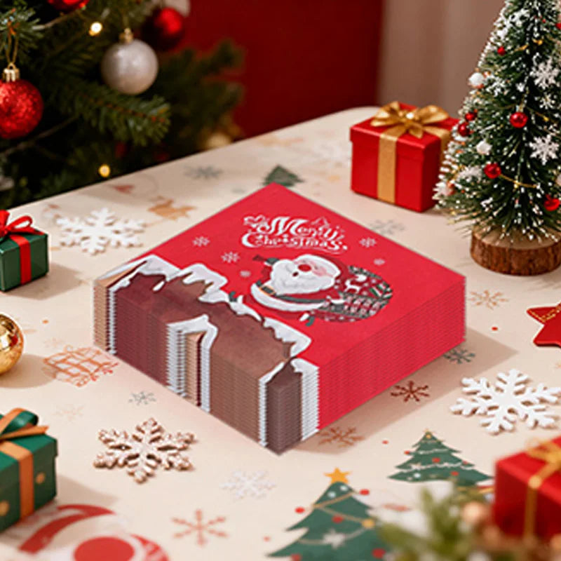 20-Pack Christmas Tree Paper Napkins 33x33cm | Party Décor Paper Party Napkins PRIMED