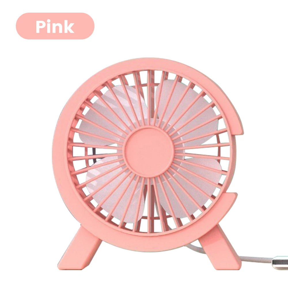 USB Mini Portable Desktop Fan – USB & Power Bank Compatible USB Desktop Fan PRIMED Pink