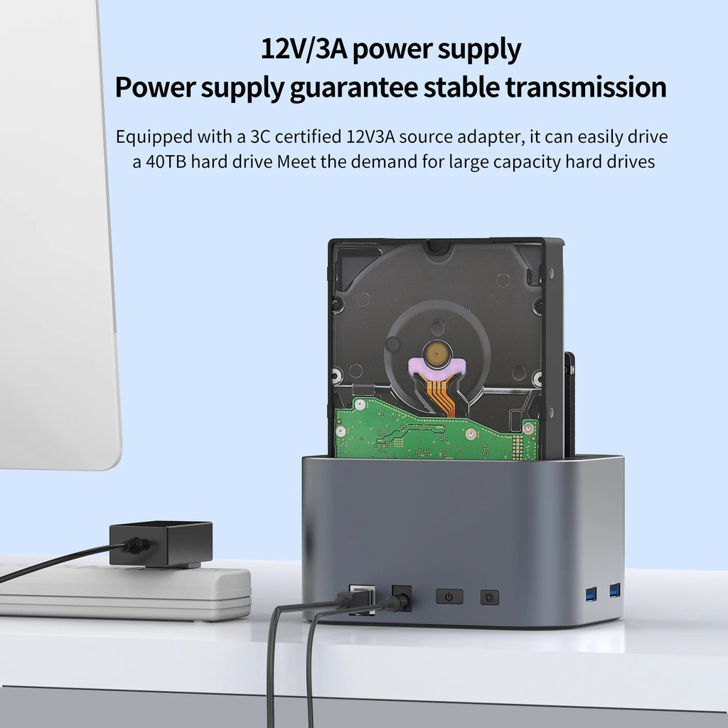 GODO Dual Bay HDD Docking Station SATA USB 3.0 Offline Clone HDD Docking Station PRIMED