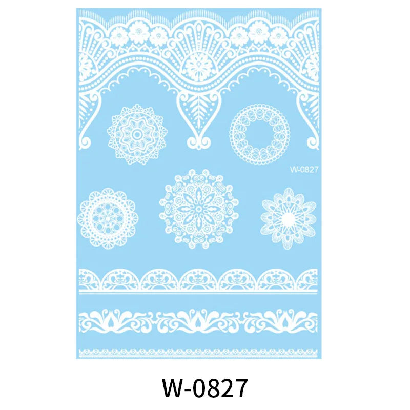 White Henna Flower Temporary Tattoo Sticker – Body Art