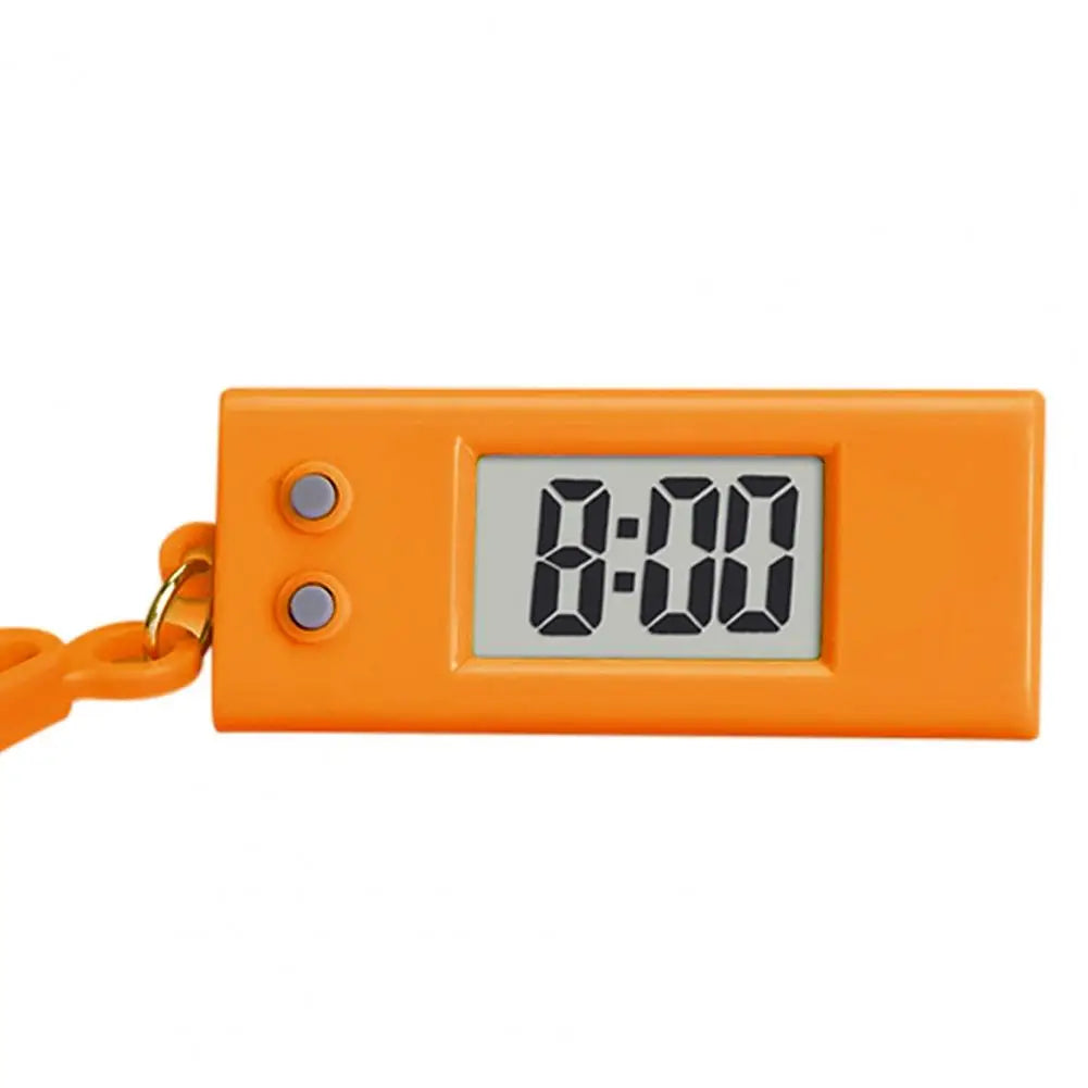 Triangle Mini LCD Digital Clock Keychain – Silent Desk Clock Digital Alarm Clock PRIMED Orange