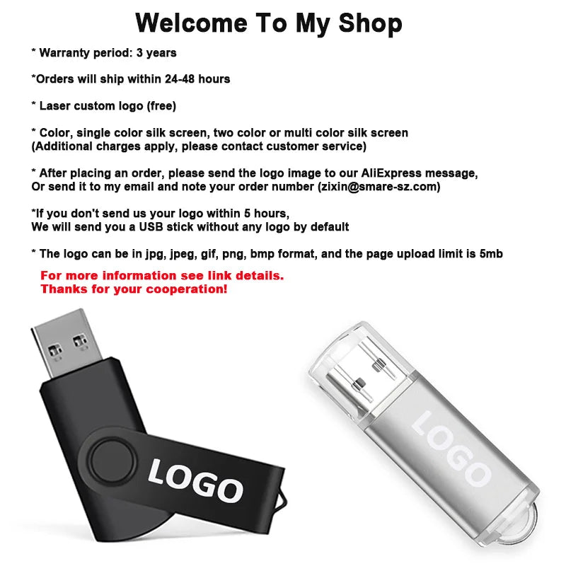 100-Pack Custom Logo USB Flash Drives 128MB–128GB Bulk USB Flash Drive PRIMED