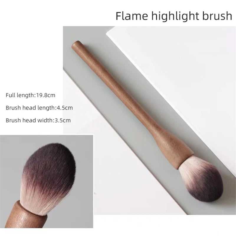 Walnut Wood Handle Makeup Brush – Powder, Blush & Contour