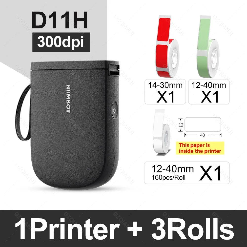 Niimbot D11H 300DPI Bluetooth Portable Thermal Label Printer