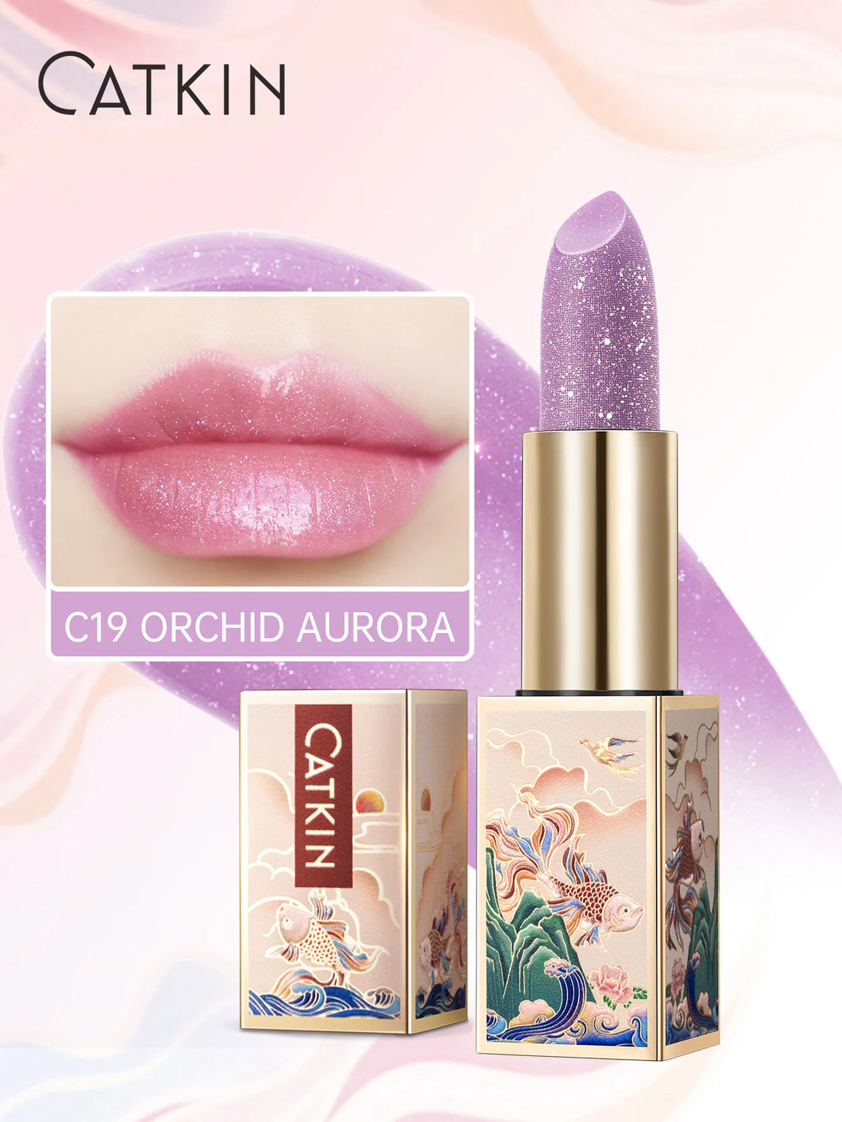 CATKIN Colored Lip Balm – Moisturizing & pH-Activated Glow Colored Lip Balm PRIMED C19 ORCHID AURORA
