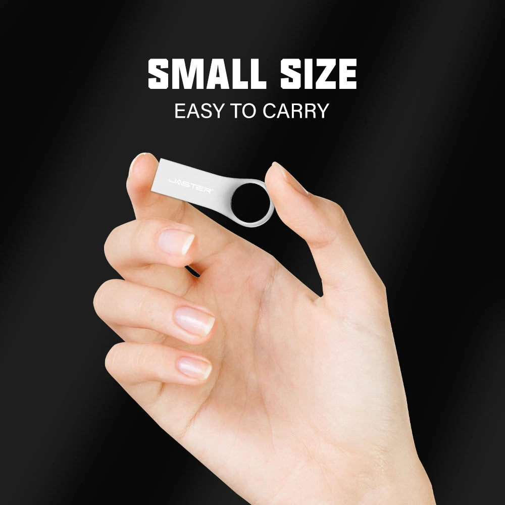JASTER Metal USB Flash Drive 128GB | Custom Logo & Free Keychain USB Flash Drive PRIMED
