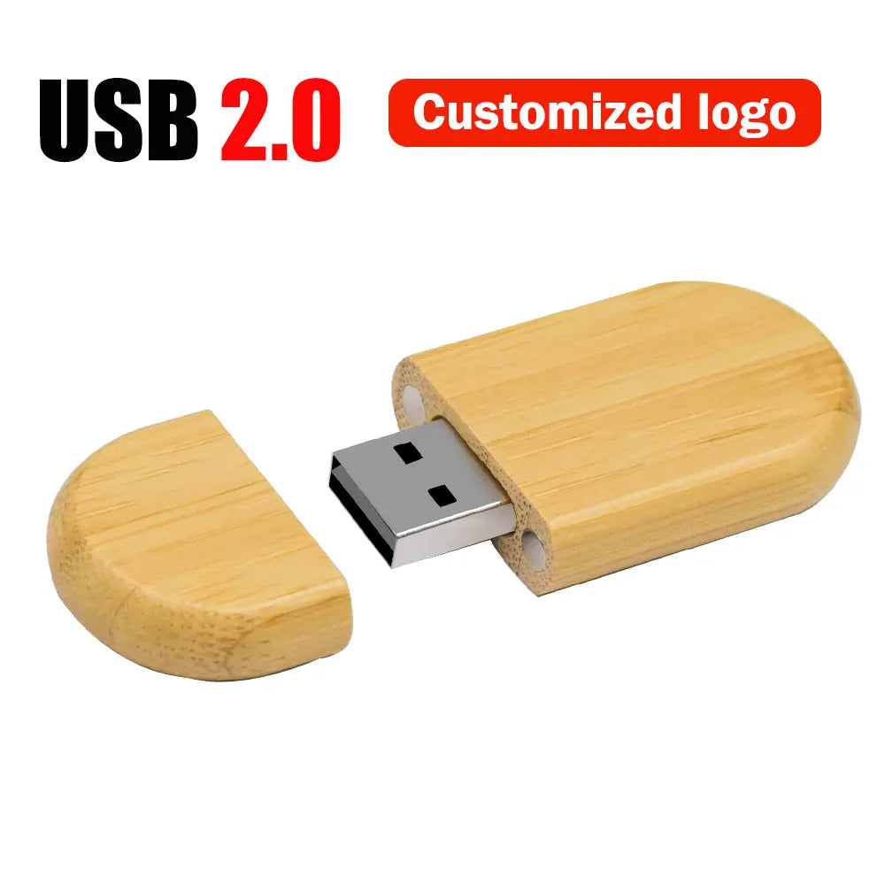 Wooden USB Flash Drive Custom Logo | 4GB–128GB Bamboo Maple Custom USB Flash Drive PRIMED 4GB Carbonize Bamboo