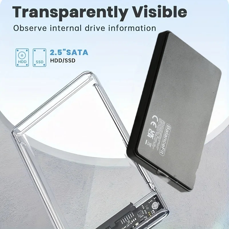 2.5" SATA USB 3.0 HDD Enclosure | 5Gbps SSD External Case HDD Enclosure PRIMED