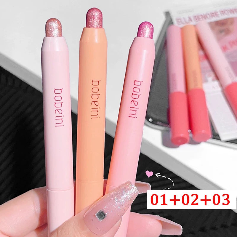 Peach Shimmer Eyeshadow Stick | Glitter Highlighter Pencil Eyeshadow Highlighter Stick PRIMED 3pcs