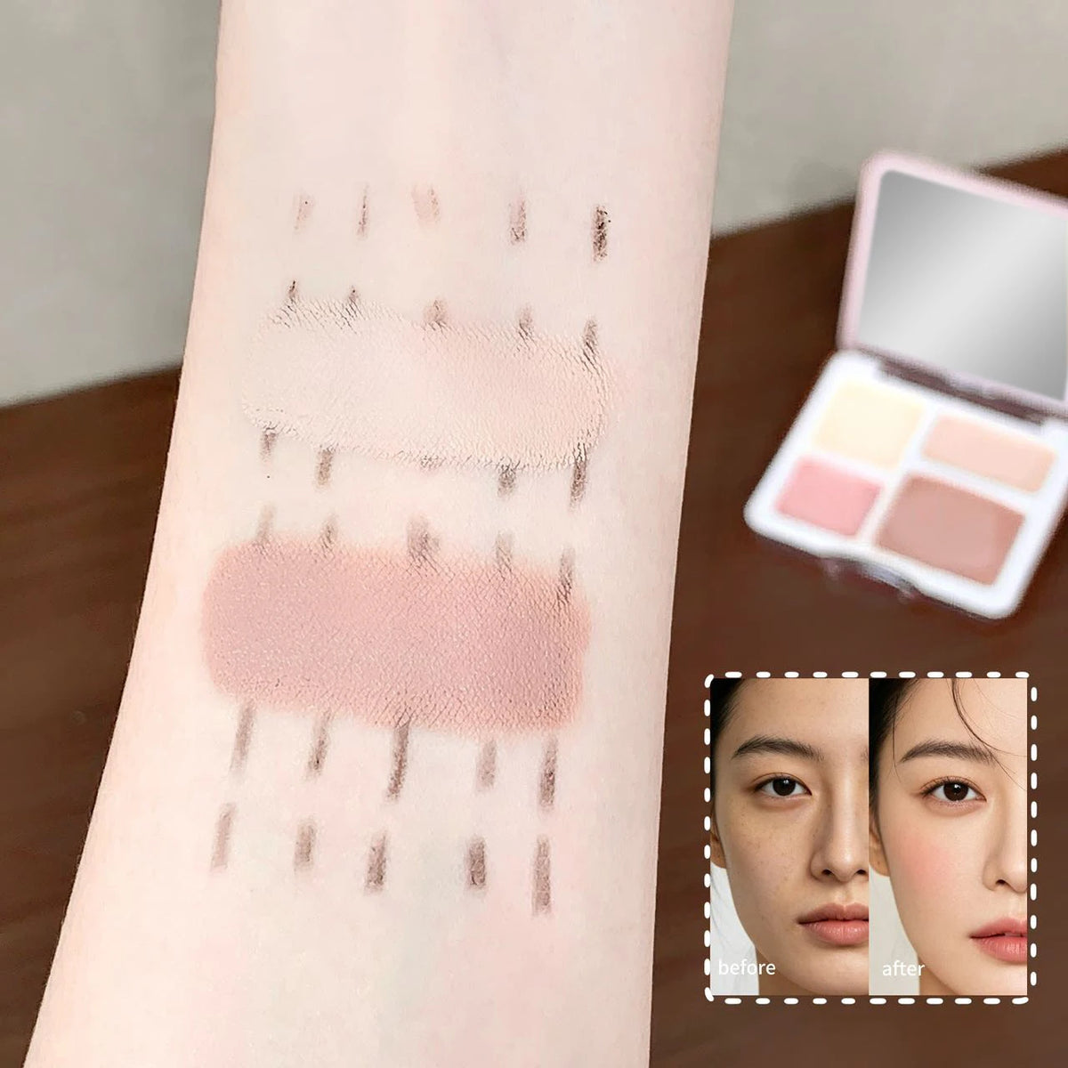 4-Color Contour & Highlight Bronzer Palette | 3D Face Sculpt Contour Bronzer Palette PRIMED
