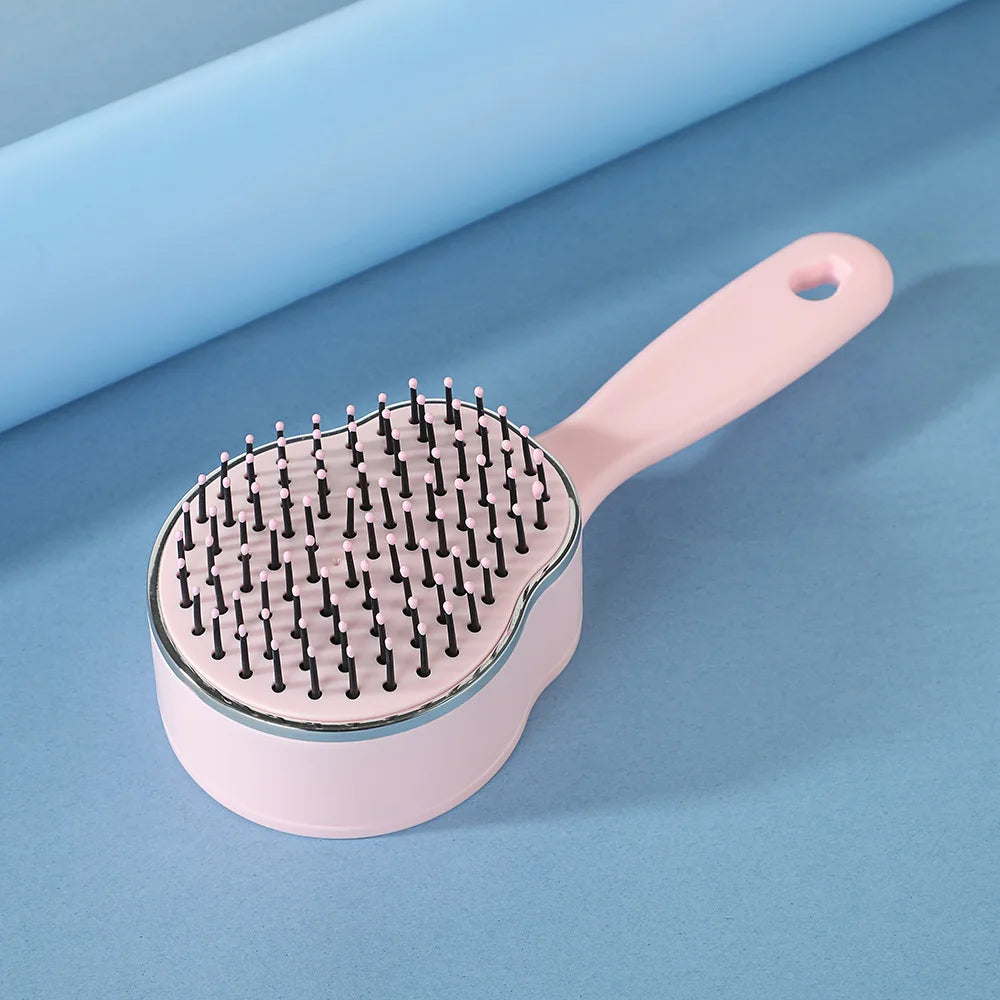 Self-Cleaning Air Cushion Hair Brush – Scalp Massage Comb Hair Brush Comb PRIMED SZ76-pink-02