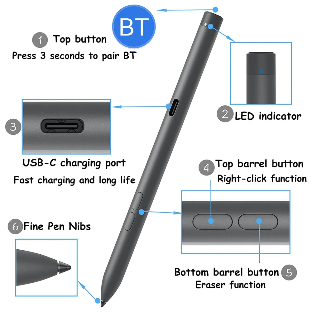PN7522W Rechargeable Active Stylus Pen for Dell 2-in-1 Active Stylus Pen PRIMED
