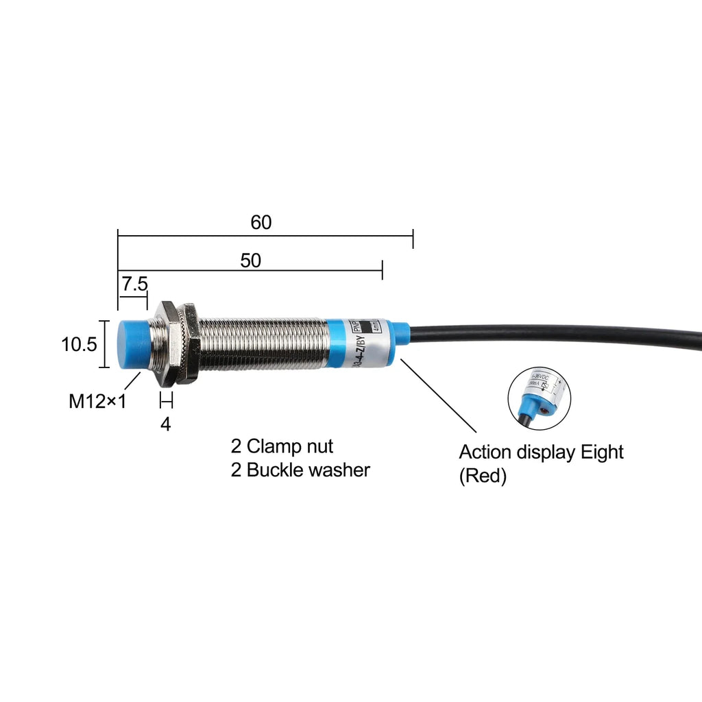 M12 Inductive Proximity Sensor LJ12A3-4-Z/BY LED – 2 Pack Proximity Sensor PRIMED
