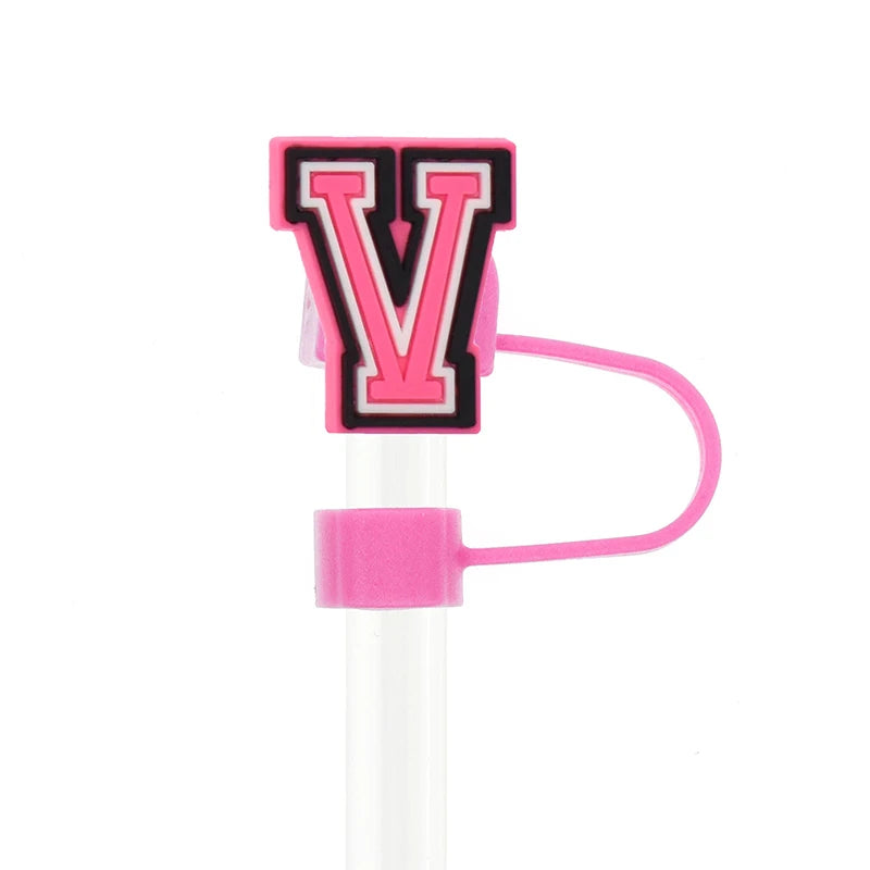 Silicone Letter Straw Cover Caps for Stanley 30 & 40oz Tumblers