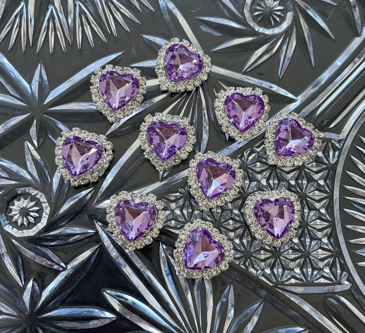 5Pcs Zircon Heart Nail Art Charms – Crystal Gem Decorations