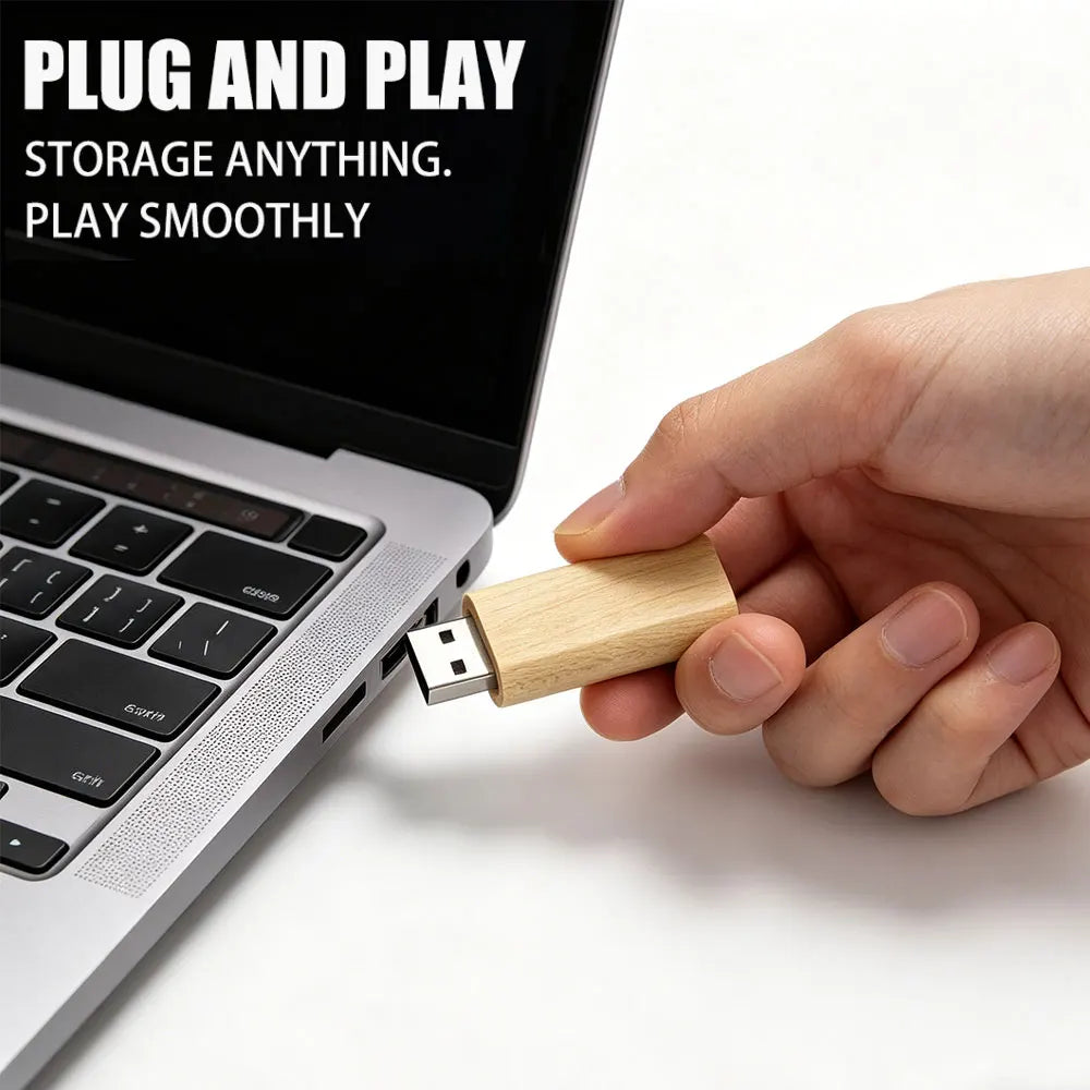 10-Pack Wooden USB Flash Drives Custom Logo Gift 4–32GB USB Flash Drive Set PRIMED