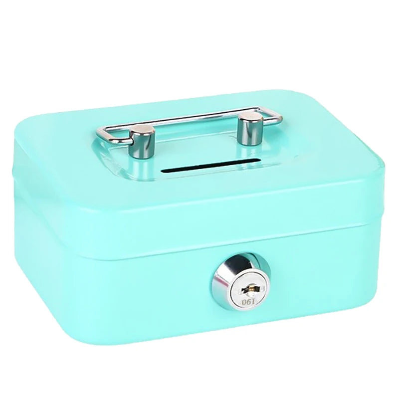 Portable Mini Lockable Steel Cash Box – Coin & Key Safe Lockable Cash Box PRIMED