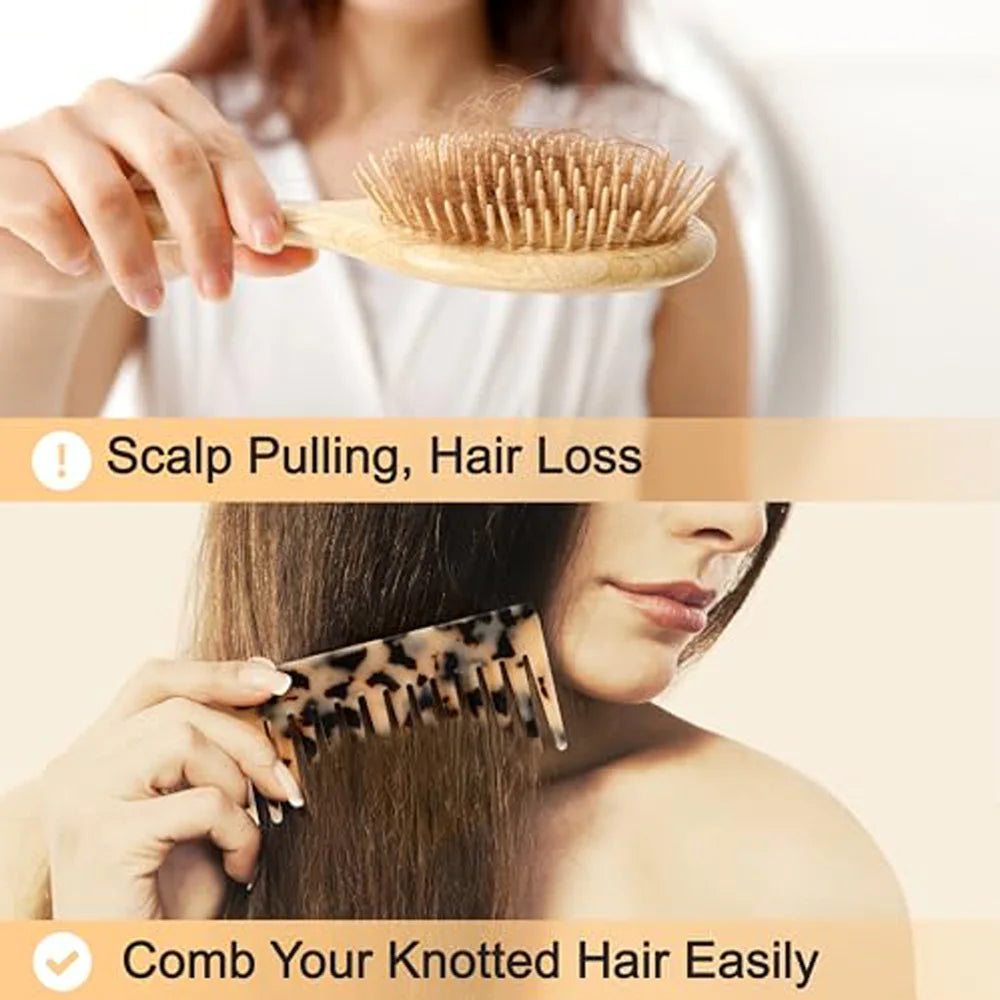 Wide Tooth Comb Set – Detangling & Styling All Hair Types