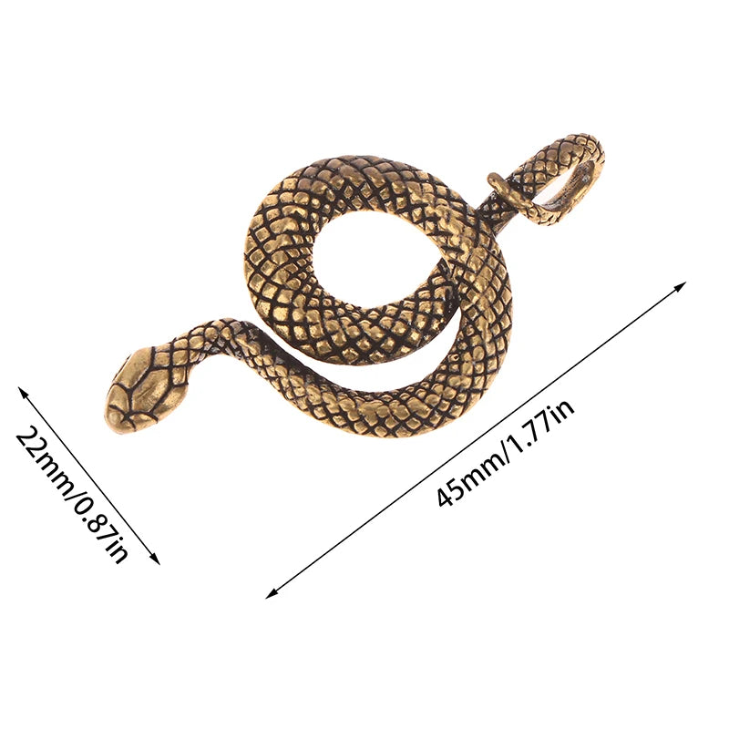 Handmade Brass Snake Zodiac Key Chain Pendant | Vintage Copper