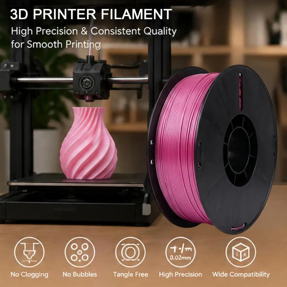 Silk PLA Filament 1.75mm 1kg Spool – Low Warping, Glossy Finish 3D Printer Filament PRIMED
