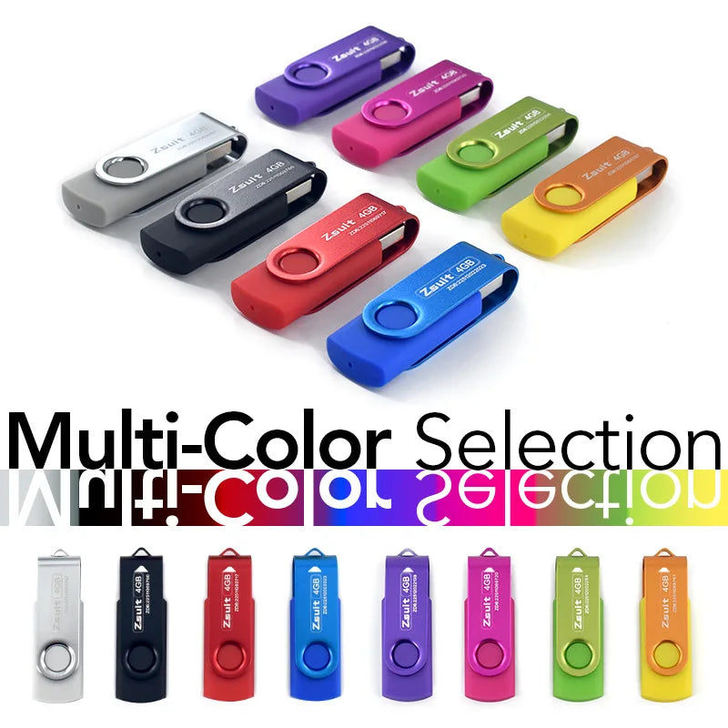 Z-Suit USB 2.0 Flash Drive 4GB–128GB | Multi Color Thumb Drive
