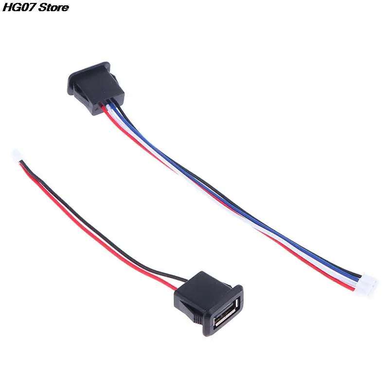 USB 2.0 Female Charging Port Connector with Cable – 2 & 4 Pin