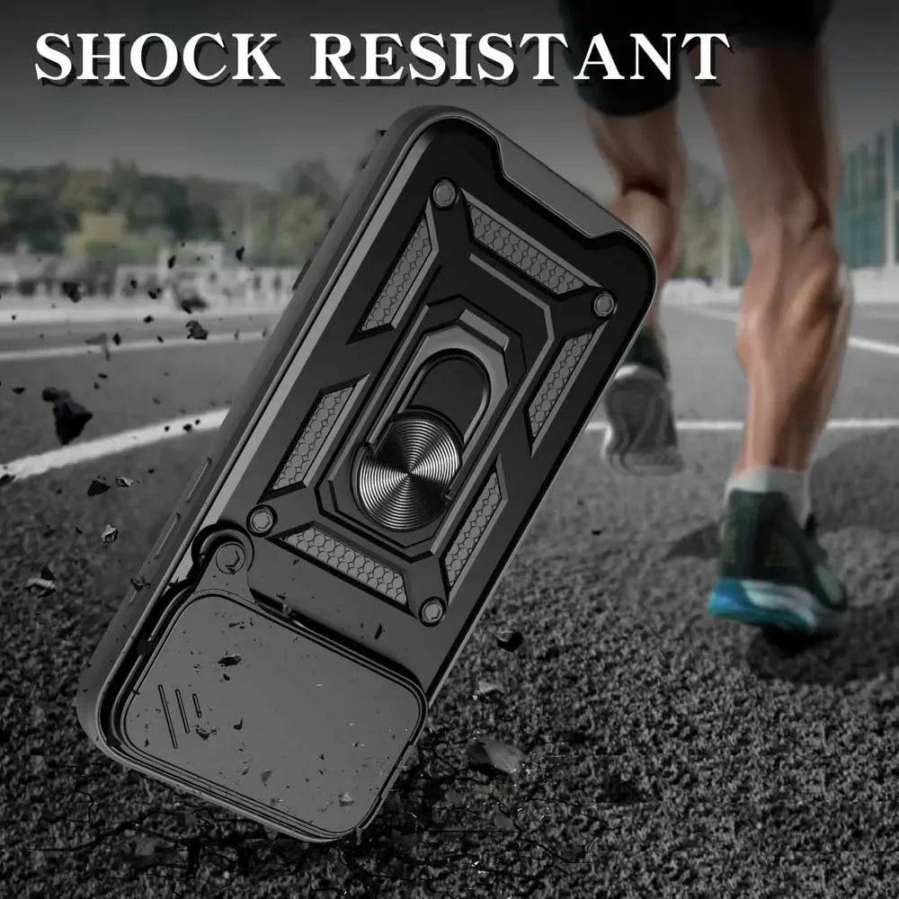 Armor iPhone Case Ring Stand Sliding Camera Cover Military Grade Phone Armor Case PRIMED