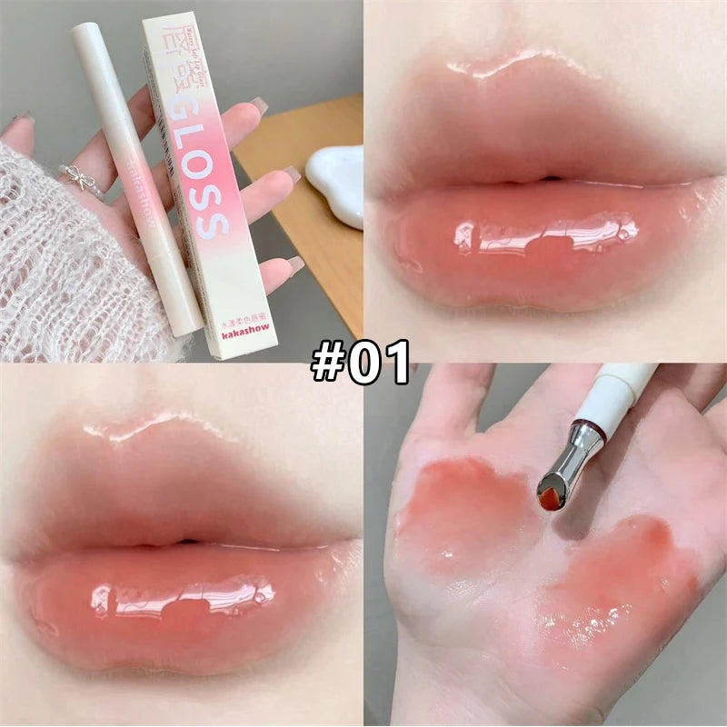 Mirror Watery Lip Gloss – Hydrating Jelly Tint Shiny Nude Lip Gloss PRIMED 01