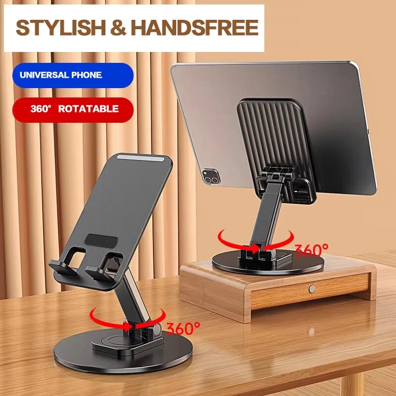 Universal Foldable Phone Stand 360° Rotating Anti-Slip Metal Base Phone Stand PRIMED