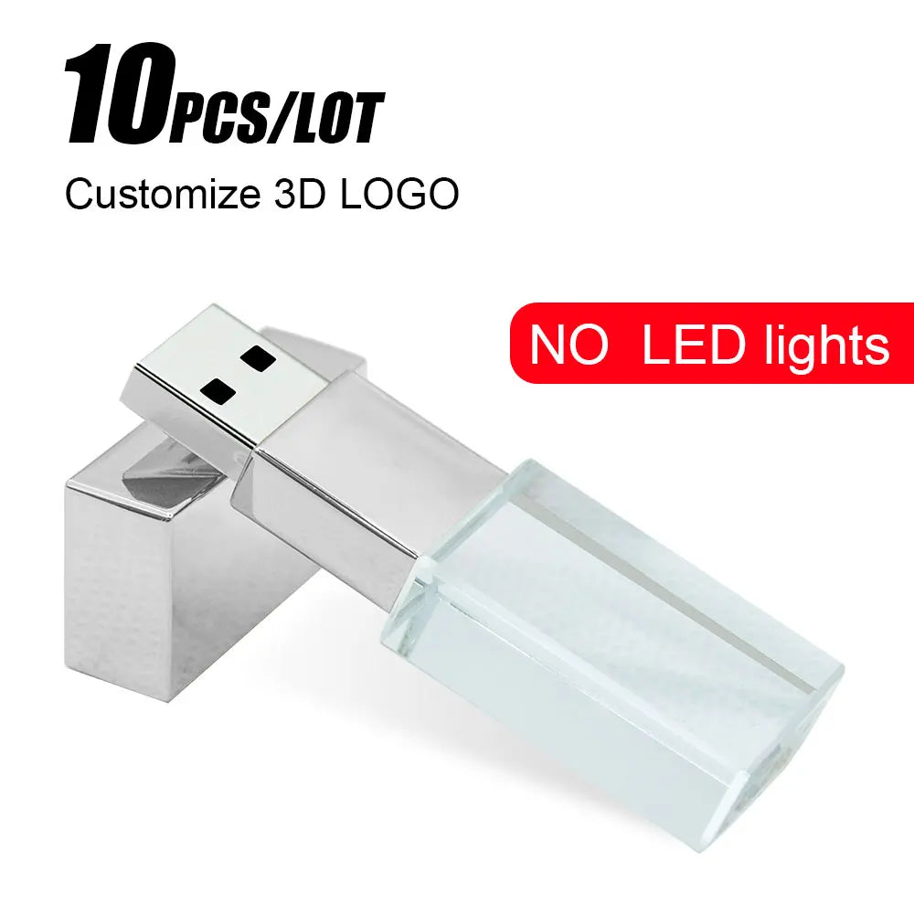 10-Pack 128GB Crystal LED USB Flash Drives | Free Custom Logo USB Flash Drive PRIMED 8 GB silver no led