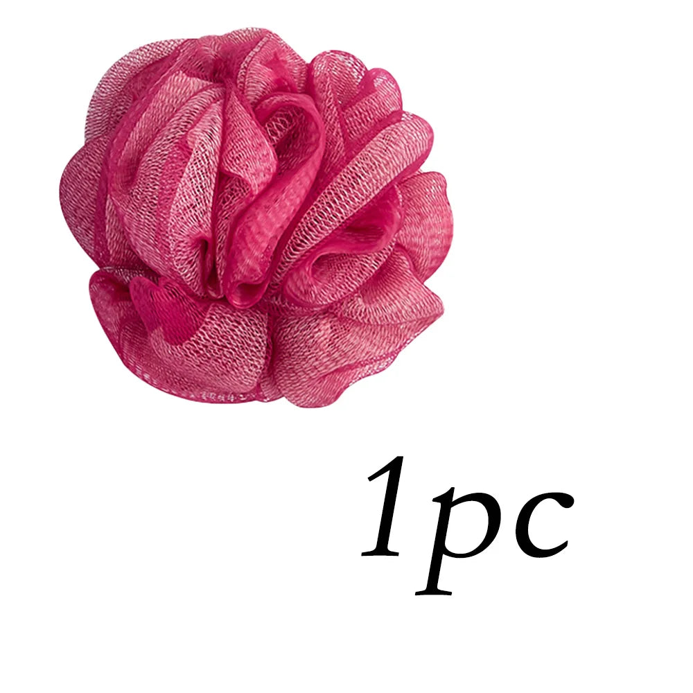 Two-Color Exfoliating Bath Pouf & Body Scrubber | Nylon Mesh Bath Pouf Scrubber PRIMED MY03-RosePink-02 50g
