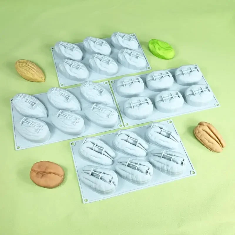 6-Cell Nut Design Silicone Mousse & Chocolate Mold Silicone Baking Mold PRIMED