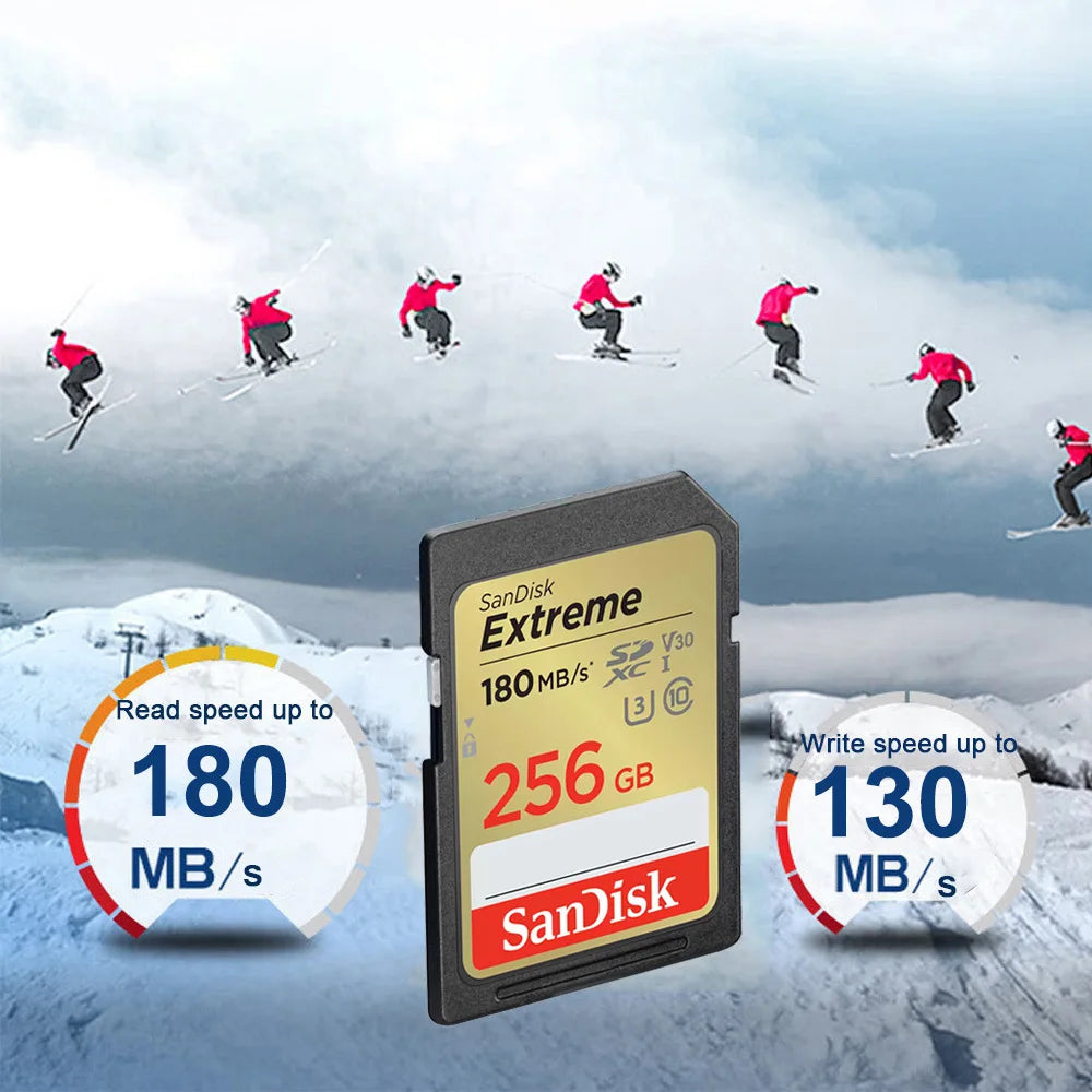 SanDisk Extreme SD Card 4K UHD 32GB–256GB C10 U3 V30 SD Memory Card PRIMED