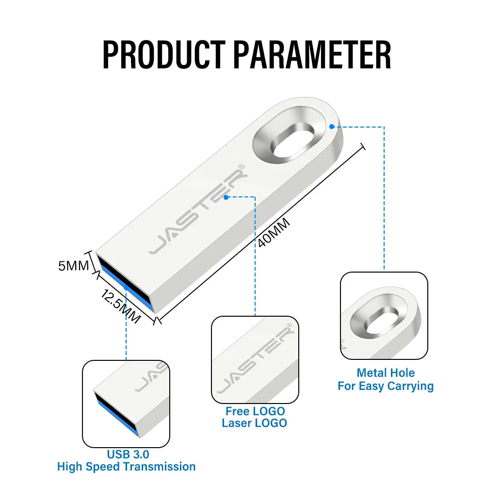 Custom Logo USB Flash Drive 128GB Mini Metal Key Chain Pendrive USB Flash Drive PRIMED
