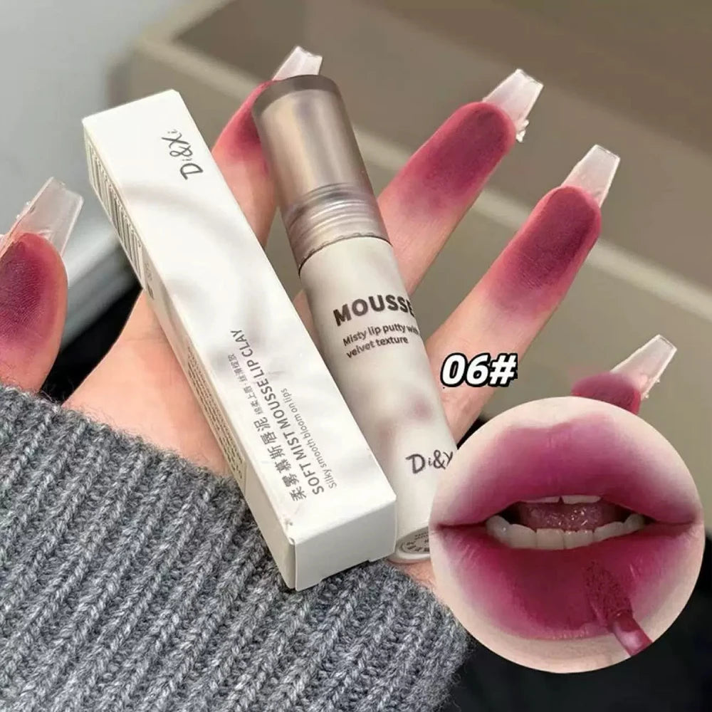Velvet Mousse Matte Lipstick – Gothic Dark Purple & Black