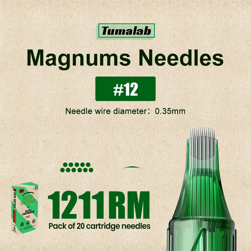 TUMAlab Tattoo Cartridge Needles 20PCS – Stainless Steel