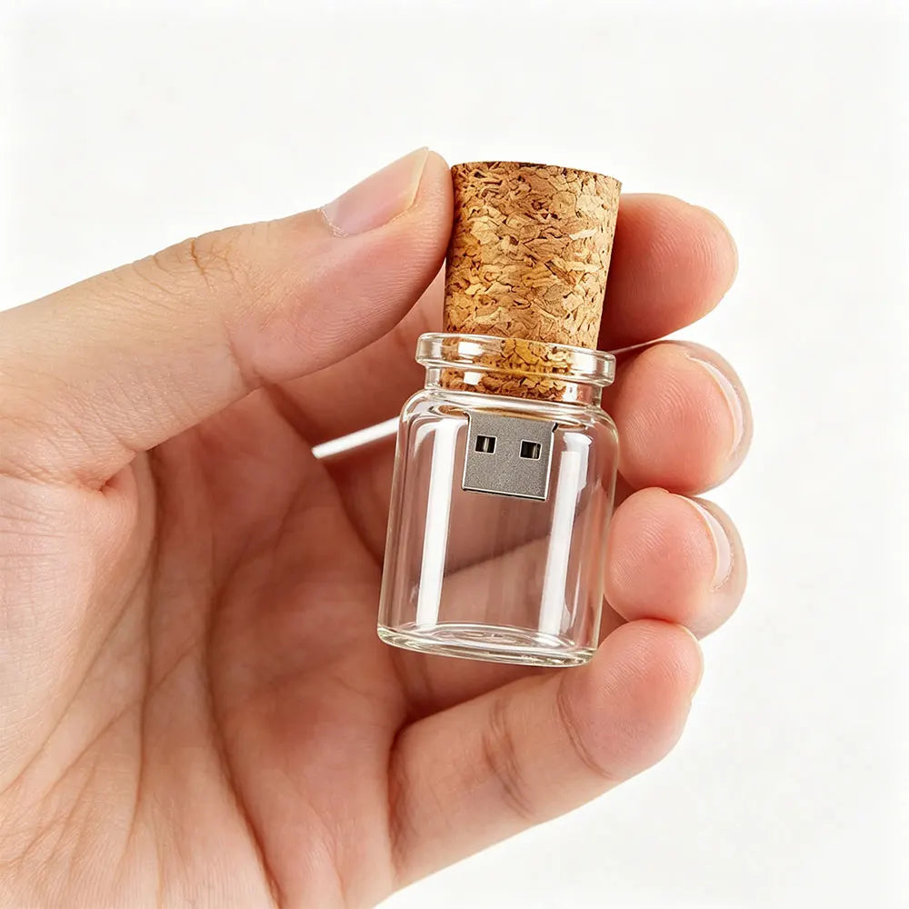 20-Pack Wooden Glass Bottle USB 3.0 Flash Drive 16GB 32GB 64GB USB Flash Drive PRIMED