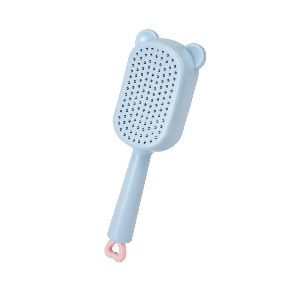Self-Cleaning Retractable Hair Brush & Scalp Massage Comb Hair Brush Comb PRIMED Blue