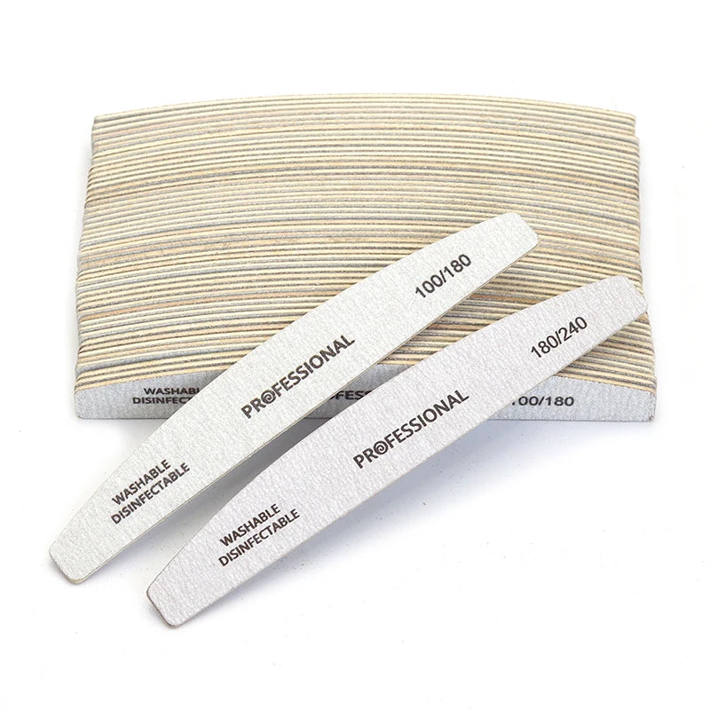 Professional Wooden Nail Files 50/100Pcs | 100/180 & 180/240 Grit
