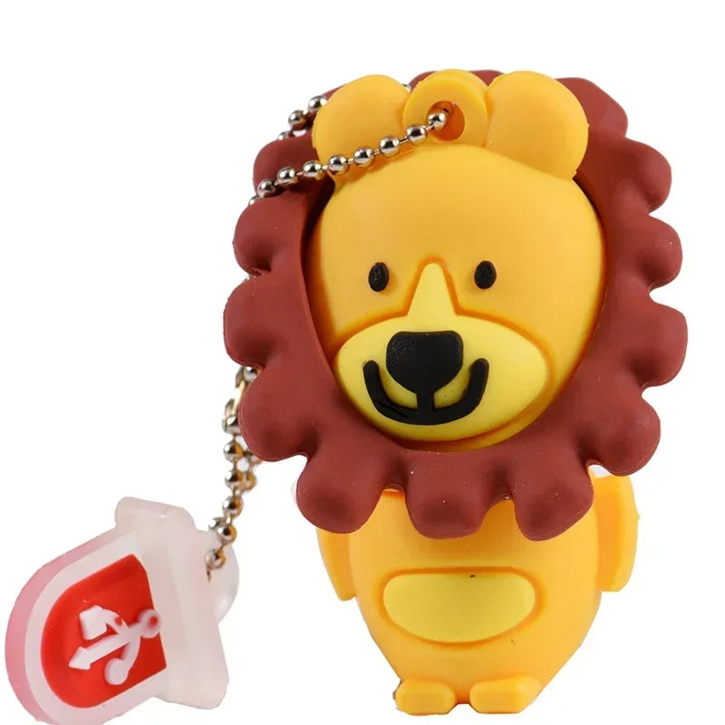 JASTER Cartoon Animal USB Flash Drive 8GB–64GB | Cute Gift USB Flash Drive PRIMED 4GB Lion CN