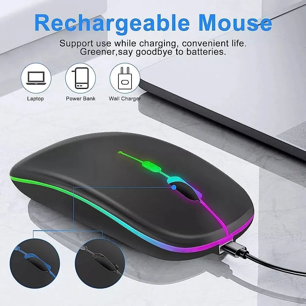 MissionFit Wireless Mouse Bluetooth 2.4GHz Dual Mode RGB Silent Wireless Mouse PRIMED
