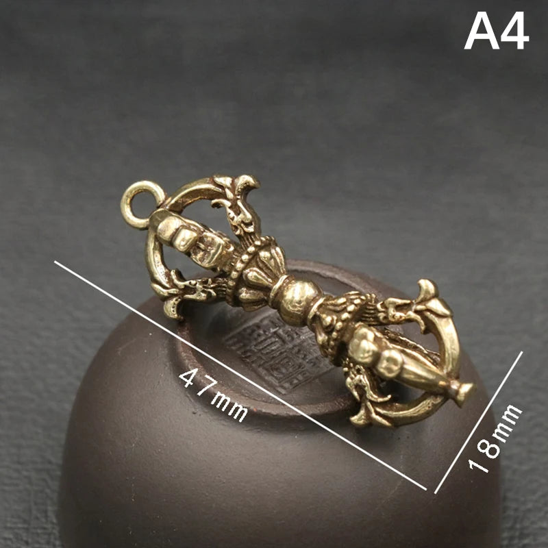 Tibetan Brass Dorje Vajra Ornament | Buddhist Desk Decor