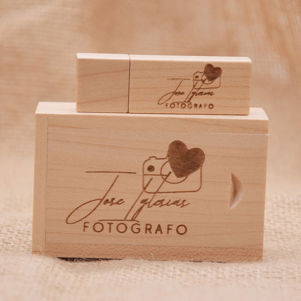 Wooden USB Flash Drive 8GB | Custom Logo Bamboo Walnut Gift Wooden USB Flash Drive PRIMED
