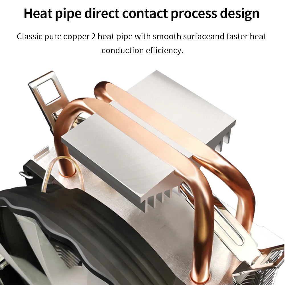 TISHRIC RGB CPU Cooler 120mm Dual Heat Pipe Intel & AMD CPU Cooler PRIMED
