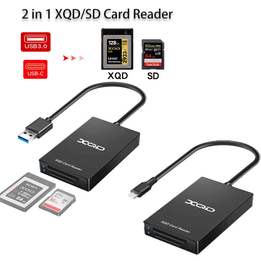 USB-C XQD & SD Card Reader USB 3.0 – 5Gbps Fast Transfer Memory Card Reader PRIMED