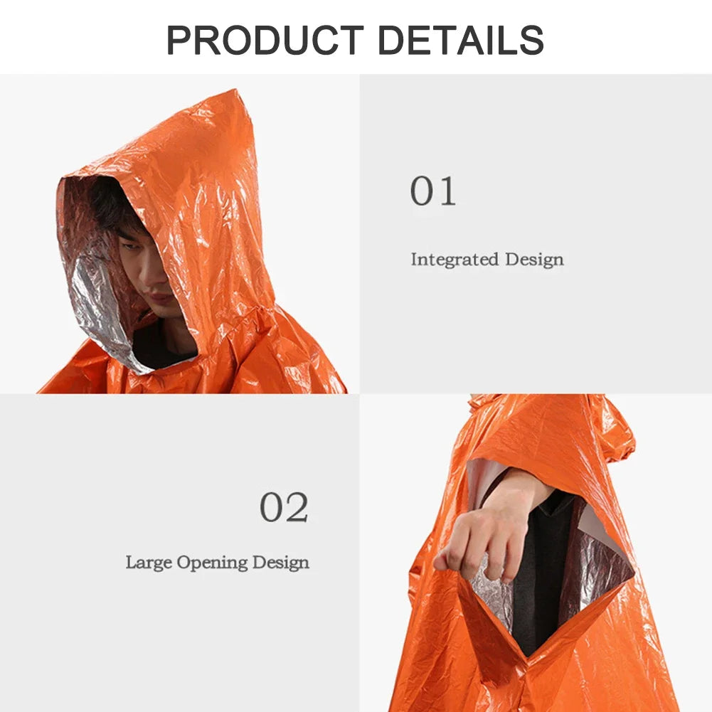 Waterproof Hooded Rain Poncho – Reflective Emergency Raincoat Rain Poncho PRIMED
