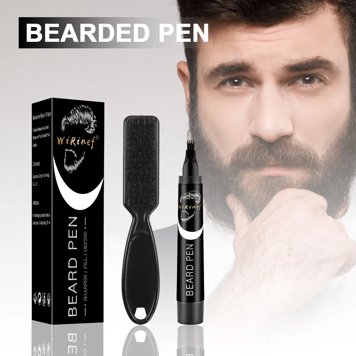 Waterproof Beard Filler Pen & Brush Set – Natural Finish Beard Filler Pen PRIMED