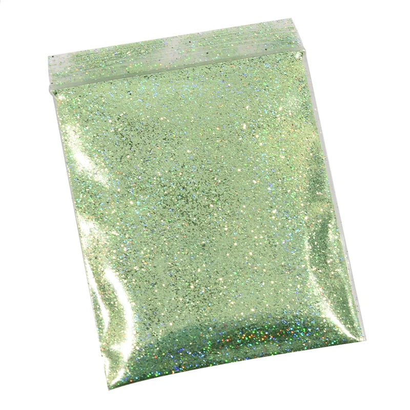 Holographic Nail Glitter Powder 10g – Silver & Gold Laser