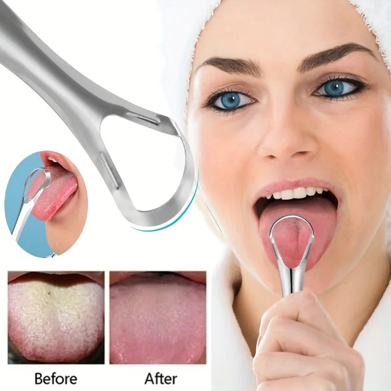 Stainless Steel Tongue Scraper Set with Case | Fresh Breath