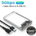 2.5" SATA USB-C Hard Drive Enclosure 6TB 5Gbps UASP Type-C Hard Drive Enclosure PRIMED Micro-B to USB3.0 Tr China Mainland